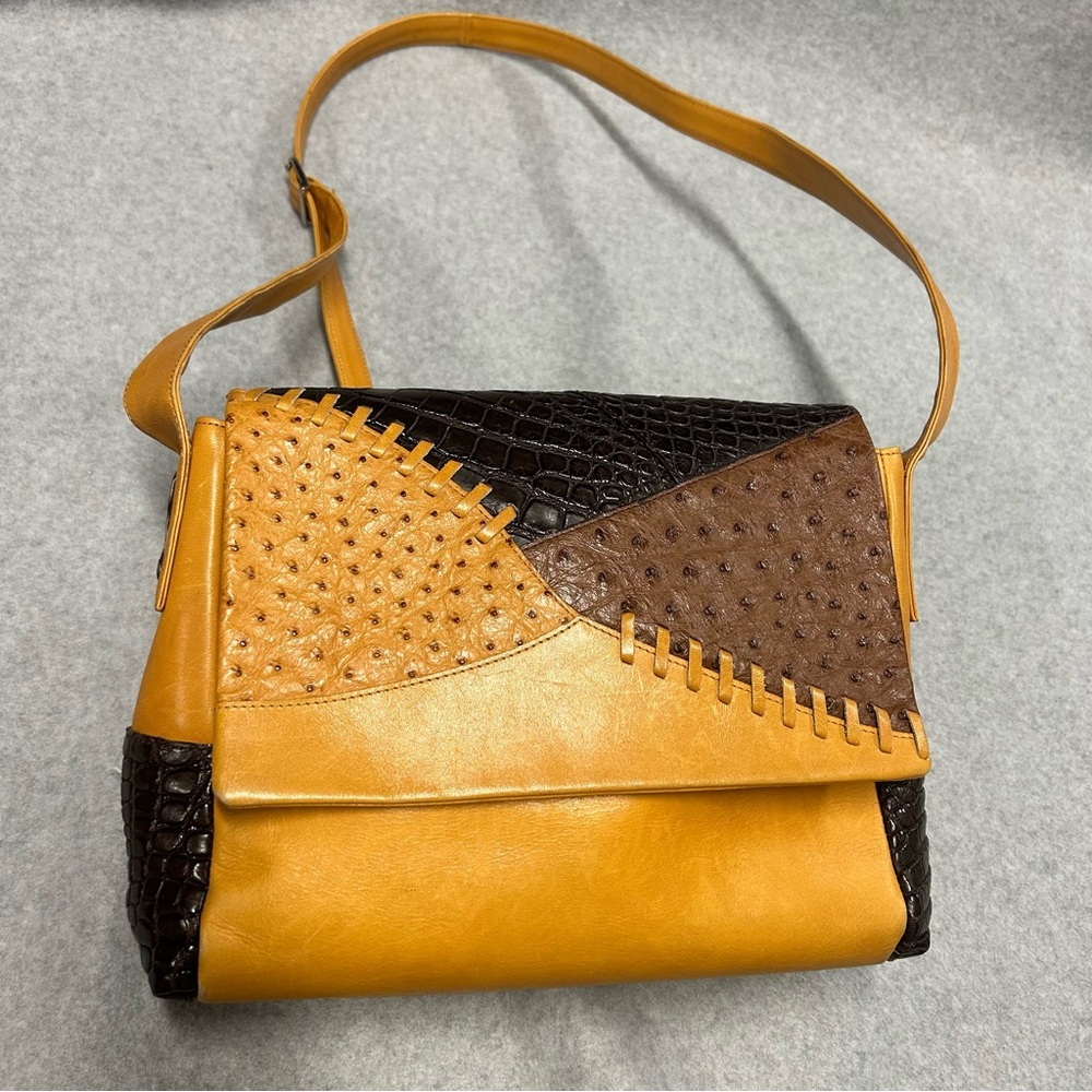 Takechi Multicolor Crocodile Leather Shoulder Bag